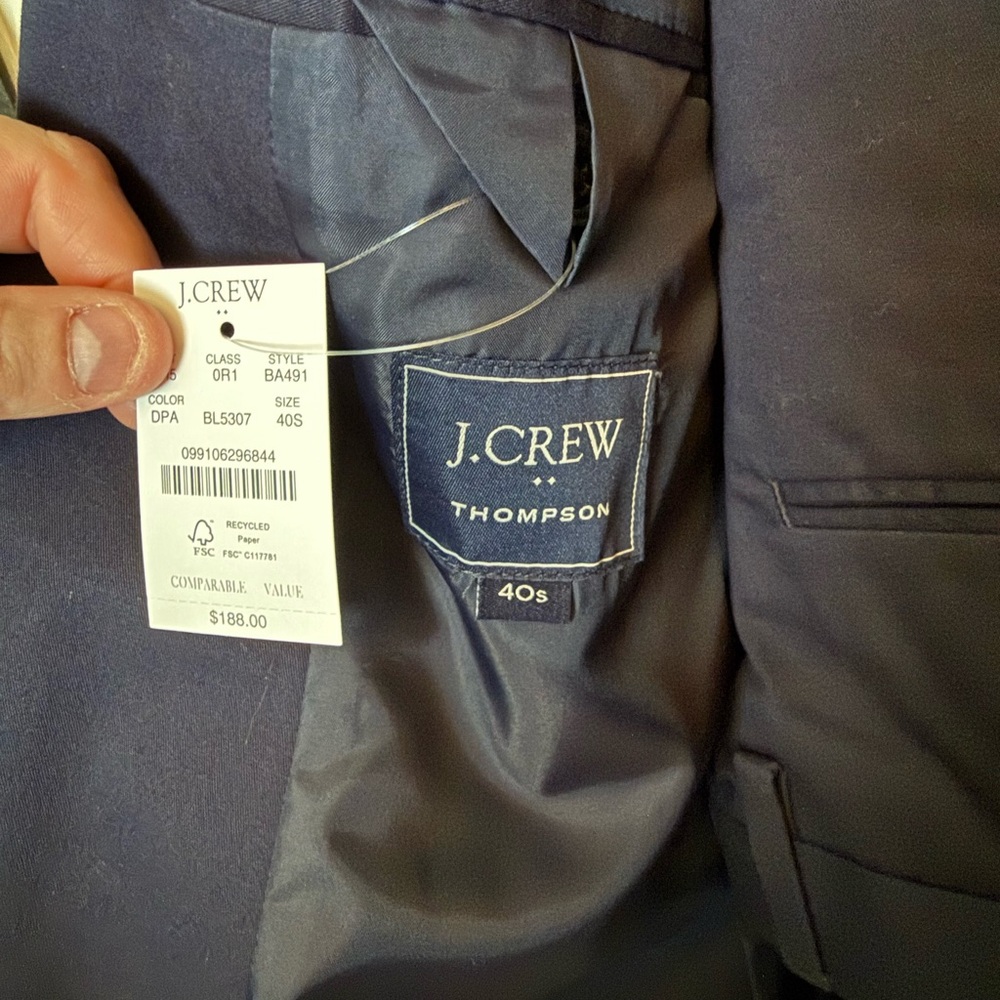 J. Crew Navy Thompson Suit - 40s, 33/30 - Picture 2 of 3